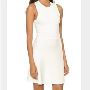 THEORY Maysen Prosecco Dress Ivory Ice Knit Size Small NWT Open Back A Line